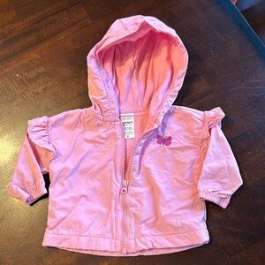 Just One You by Carter’s Lined Hoodie WindBreaker Jacket Newborn Girl EUC Zip Up
